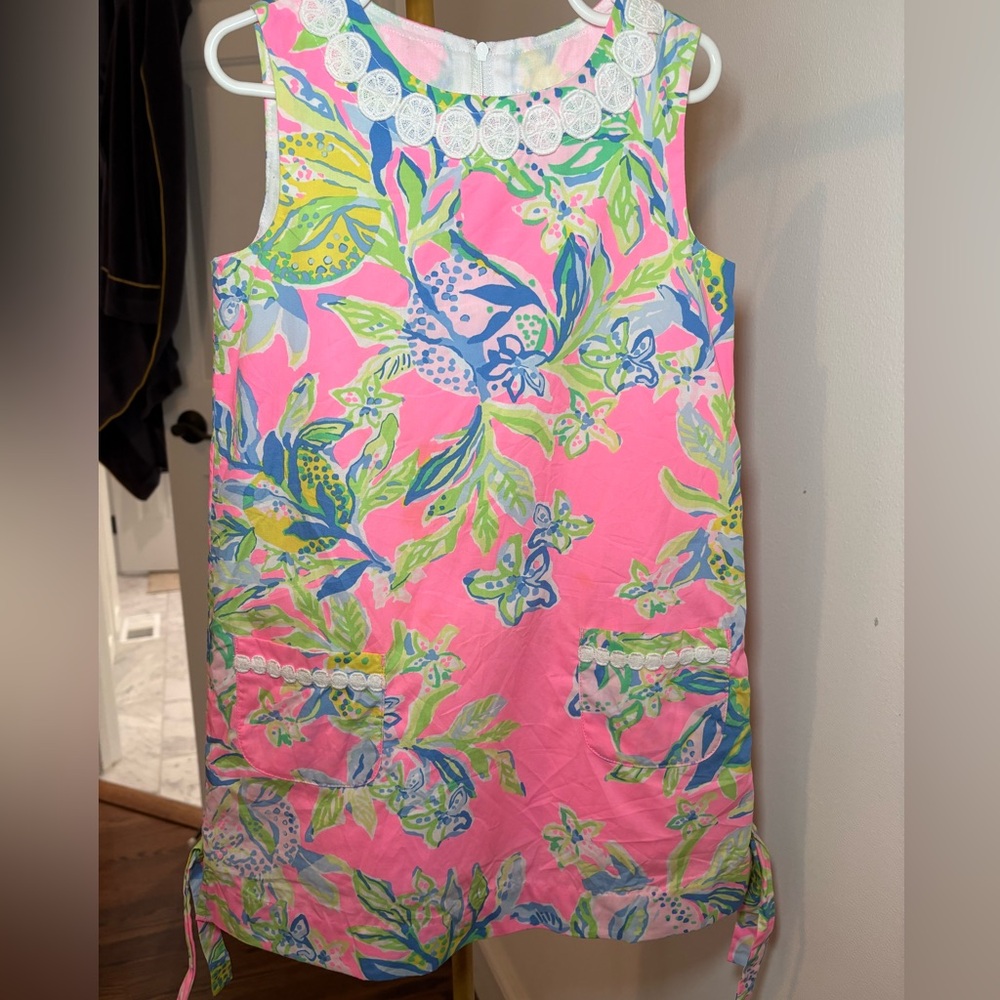 Lilly Pulitzer Vibrant Pink and Blue Floral Dress